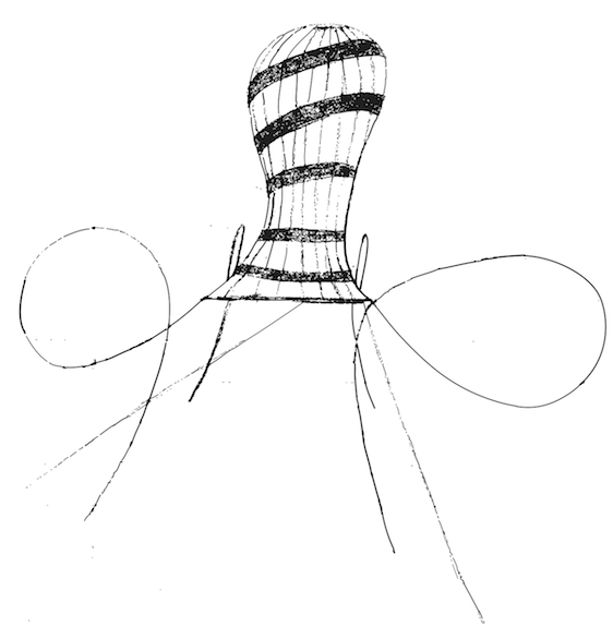 Scanned relief in wax pencil